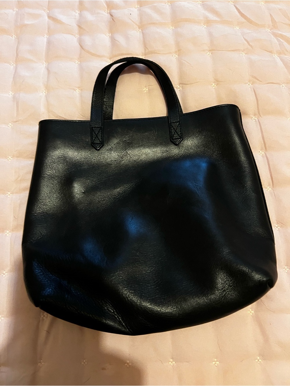 Madewell Black Leather Crossbody Tote